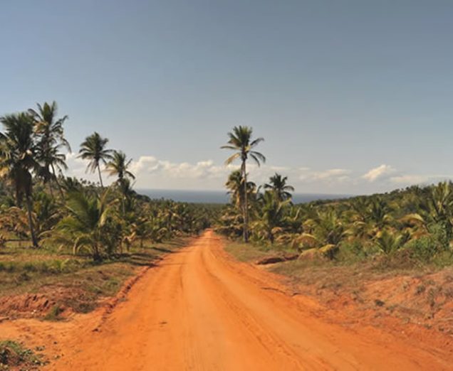 Ein wenig der Hauptstraßen umfängt Sie ursprüngliches Afrika in "Reinform".