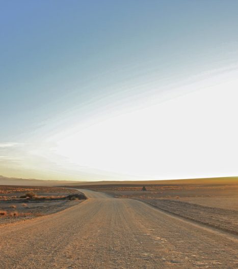 Ganz Namibia ist von solchen Schotterstraßen durchzogen, den typischen "Gravel Pads".