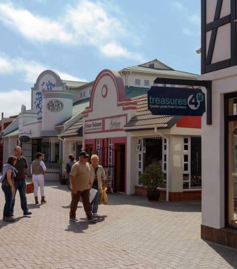 Das Geschäftszentrum einer kleinen, verträumten Küstenstadt: Swakopmund.